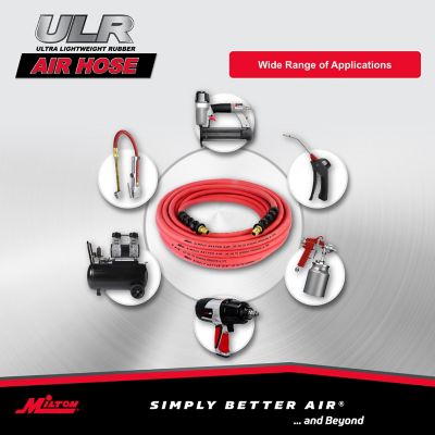 Image showing  ULR Ultra Lightweight Rubber Hose, 3/8 in. ID x 50 ft., 1/4 in. MNPT, Durable Air Hose for Extreme Environments