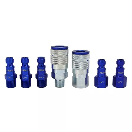 Milton ColorFit Coupler and Plug Kit - (T Style) - 1/4 in NPT (7 Piece) Air Hose Fittings