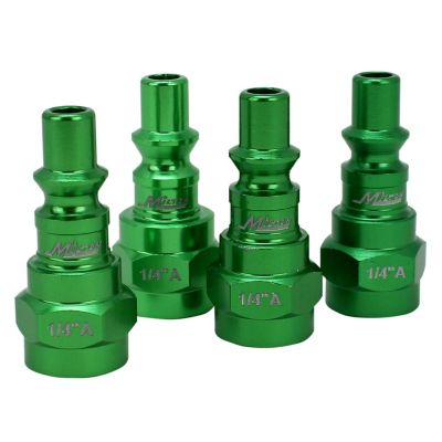 Image showing  Colorfit Quick Connect Air Coupler and Plug Kit, A-style Green, 1/4 in. NPT Air Tool Fitting - 14 Piece