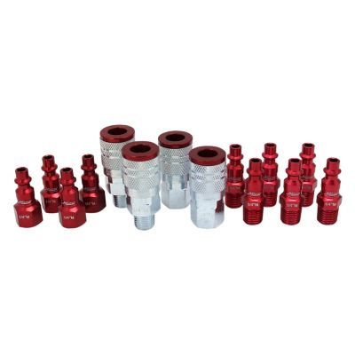 Milton ColorFit Air Coupler Plug Kit, M-StyleE Air Tool Fittings 1/4 in. NPT (14 Piece)