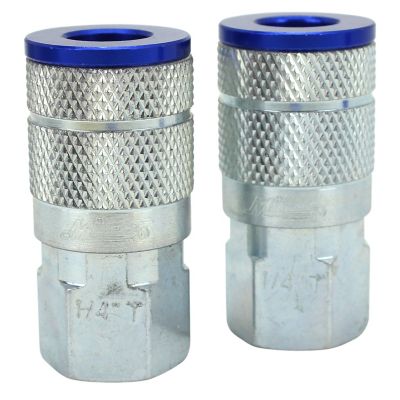Image showing  ColorFit Air Coupler & Plug Kit - (T-Style, Blue) - 1/4 in. NPT, (14 pc.)