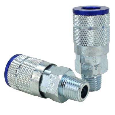 Image showing  ColorFit Air Coupler & Plug Kit - (T-Style, Blue) - 1/4 in. NPT, (14 pc.)