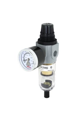 Milton Mini Heavy-Duty Air Filter Pressure Regulator Piggyback Combo, 1/4 in. NPT Compressed Air System, 250 PSI