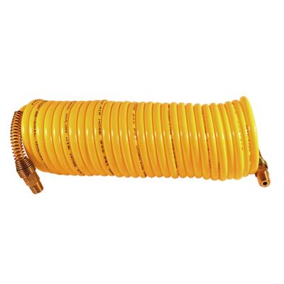 Milton Polyurethane Recoil Air Hose 1/4 in. NPT 25 ft Anti-corrosion, Abrasion Resistance Air Compressor Hose