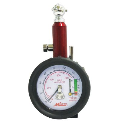 Milton Analog Dial Tire Pressure Gauge - Tire Tread Depth Gauge 0 - 120 PSI