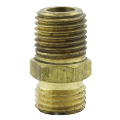 Image showing  1/4 in. MNPT x 1/4 in. NPS Hex Nipple Hose Fittings, 2-Pack