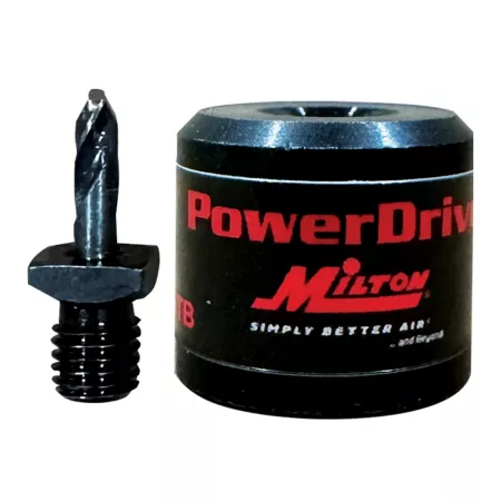 Milton PowerDrive 1/4 in Drive Ratchet Drill Socket Adapter with 1/8 in Threaded Tip Drill Bit Air Hose Fittings