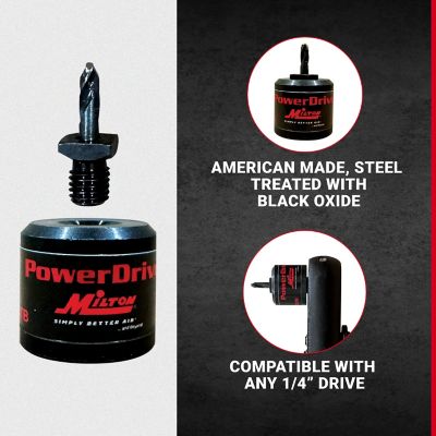 Image showing  PowerDrive 1/4 in. Drive Ratchet Drill Socket Adapter With 1/8 in. Threaded Stub Drill Bit