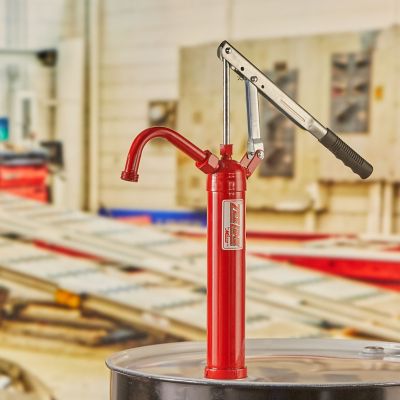 Image showing  Hand-Operated Lever Drum Pump, All Steel Body with Non-Drip Spout (1 Gal. per 9 Strokes)