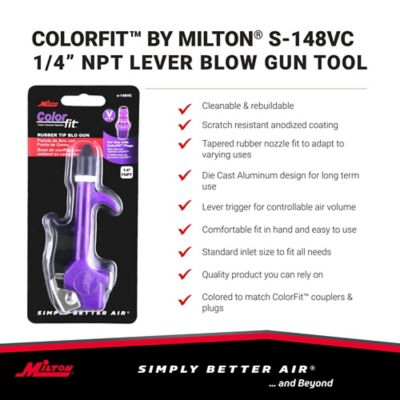 Image showing  ColorFit 1/4 in. NPT Lever Blow Gun Tool - Rubber Tip Nozzle, Purple
