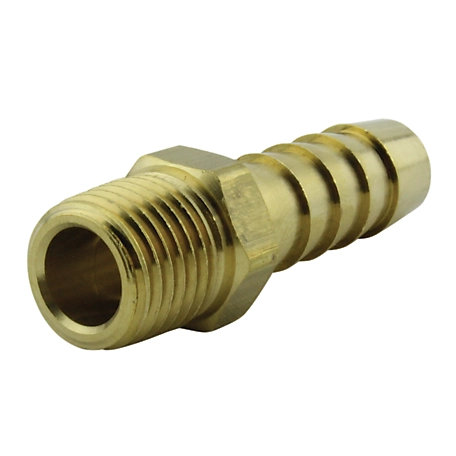 Milton Air Hose Fitting, 1/4 in. MNPT 3/8 in. ID Hose Barb End Fitting, Straight Brass Barbed Air Hose Repair Connector