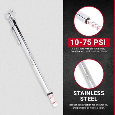 Image showing 5 th Milton Accu-Gage High Pressure 10-75 PSI Tire Pencil Gauge