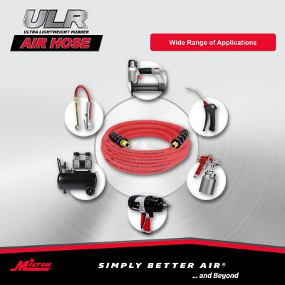 Image showing  ULR Ultra Lightweight Rubber Hose, 3/8 in. ID x 25 ft. 1/4 in. MNPT, Durable Air Hose for Extreme Environments