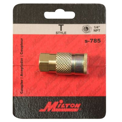 Image showing 5 th Milton Air Coupler 1/4 in. NPT Female Brass, T-Style Air Compressor Quick Connect