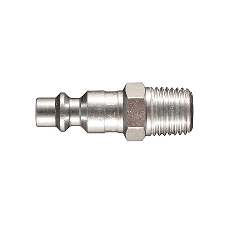 Milton Industrial Air Plug, Steel M-STYLE 1/4 in. MNPT Air Tool Fitting, Air Hose Quick Connect Fitting 300 PSI