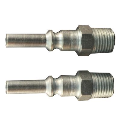 Milton Air Plug Fitting Steel L-Style 1/4 in. MNPT for Quick and Reliable Pneumatic Connections (2 pack)