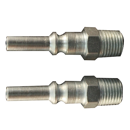 Milton Air Plug Fitting Steel L-Style 1/4 in. MNPT for Quick and Reliable Pneumatic Connections (2 pack)