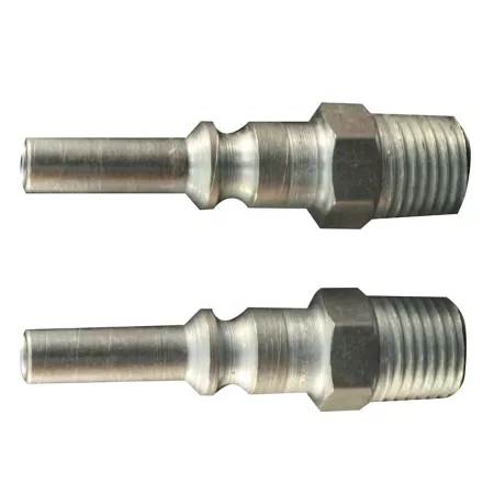 Milton Air Plug Fitting Steel L-Style 1/4 in MNPT for Fast Reliable Pneumatic Connections (2-Pack) Air Hose Fittings