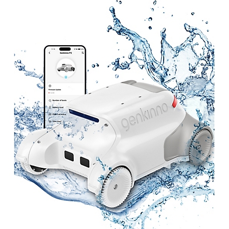 Genkinno Cordless Robotic Pool Vacuum P2 White, App Supported
