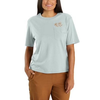 Carhartt Women's Loose Fit Lightweight Flower Short-Sleeve Pocket T-Shirt