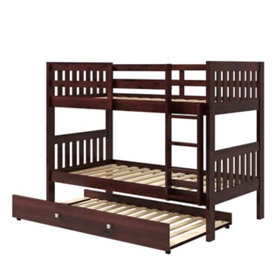 Donco Kids Austin Mission Twin Over Twin Cappuccino Bunkbed with Twin Trundle