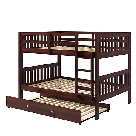 Donco Kids Austin Mission Full Over Full Cappuccino Bunkbed with Twin Trundle