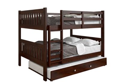 Image showing  Austin Mission Full Over Full Cappuccino Bunkbed with Twin Trundle