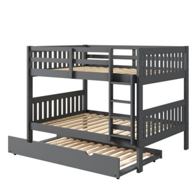 Donco Kids Austin Mission Full Over Full Dark Grey Bunkbed with Twin Trundle