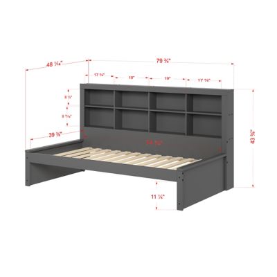 Image showing  Bookcase Twin Dark Grey Daybed
