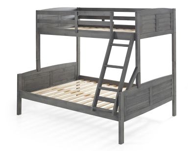 Donco Kids Louver Twin Over Full Antique Grey Bunkbed