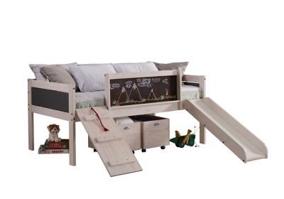 Image showing  Art & Play Novelty Twin White Wash Junior Low Loft with Toy Boxes