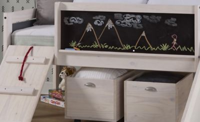 Image showing  Art & Play Novelty Twin White Wash Junior Low Loft with Toy Boxes