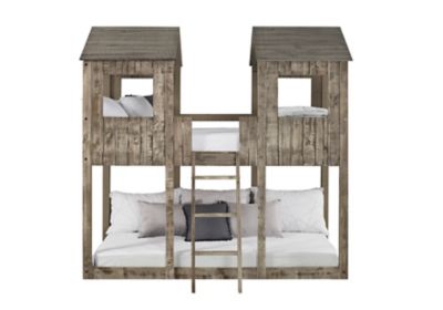 Image showing  Tower Twin over Twin Bunkbed, Rustic Driftwood