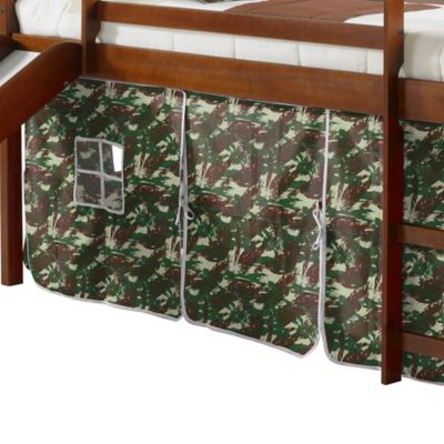 Image showing  Tent Twin Espresso Low Loft Bed with Slide & Tent