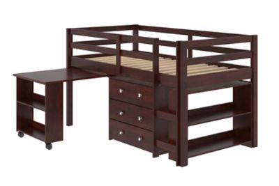 Donco Kids Study & Sleep Twin Cappuccino Low Loft Bed