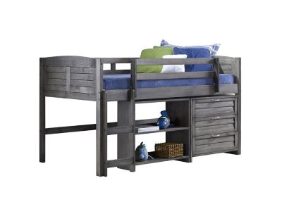 Donco Kids Antique Grey Twin Louver Low Loft Bed With 3 And 2-Drawer Chests 790-TAG-A - The Home