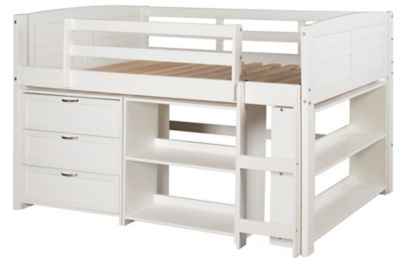 Donco Kids Louver Twin White Modular Low Loft Bed - Group B