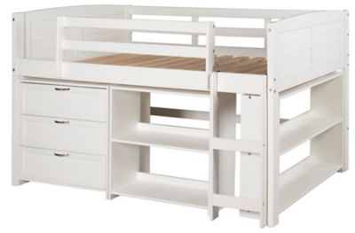 Donco Kids Louver Twin White Modular Low Loft Bed - Group B