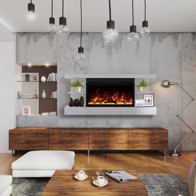 Image showing  Home Decor Series Fireplace Floating Mantel Shelf, Classic Grey Wood