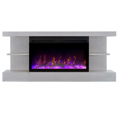 Image showing 6 th ActiveFlame Home Decor Series Fireplace Floating Mantel Shelf, Classic Grey Wood