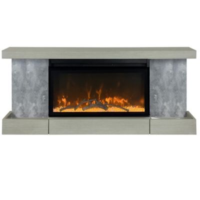 ActiveFlame Home Decor Series Fireplace Floating Mantel Shelf , Urban Cement