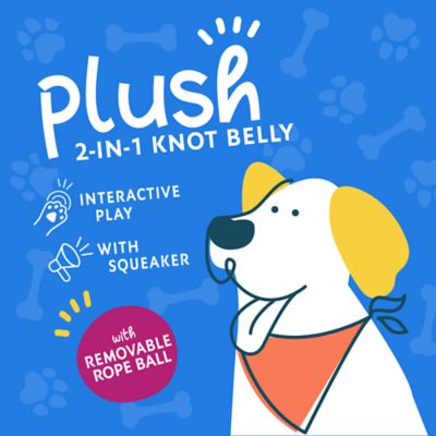 Image showing  Plush and Rope Ball Animal Dog Toy, Assorted Styles