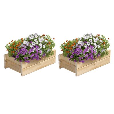 Greenes Fence Cedar Wood Planter Box with Rail Mount Brackets, 2-Pack