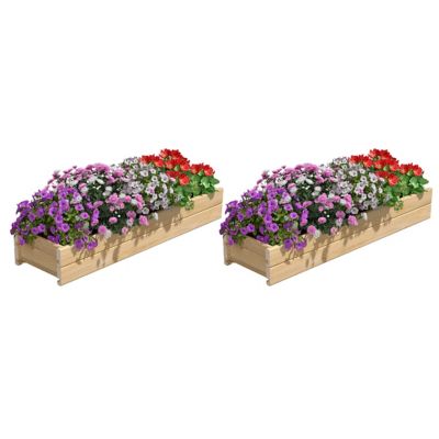 Greenes Fence Cedar Wood Planter Box with Rail Mount Brackets, 2-Pack