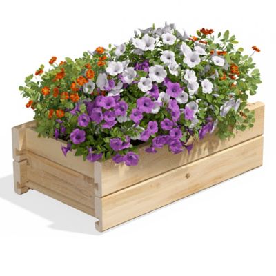 Greenes Fence Cedar Wood Planter Box with Wall Mount Brackets