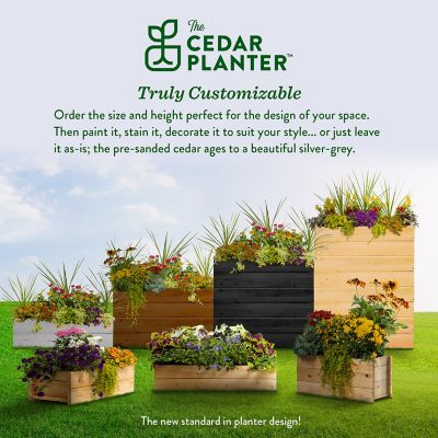 Image showing 7 th Greenes Fence Cedar Wood Planter Box with Wall Mount Brackets