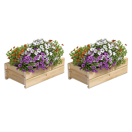 Greenes Fence Cedar Wood Planter Box with Wall Mount Brackets, 2-Pack