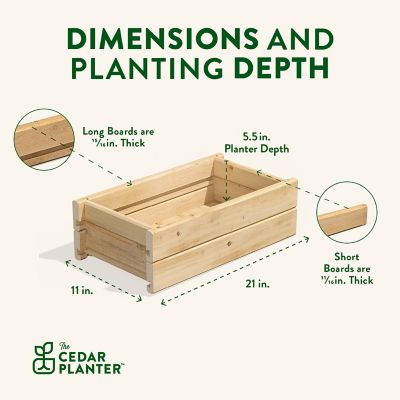 Image showing  Cedar Wood Planter Box with Wall Mount Brackets, 2-Pack