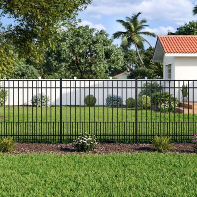 Image showing 5 th Barrette Outdoor Living 19.5 in. x 35 in. Black Aluminum Puppy Picket Add-on Kit