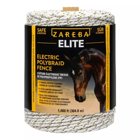 Zareba Elite 4-Section Reel 1 000 ft 600 lb Electric Fence Wire & Tape